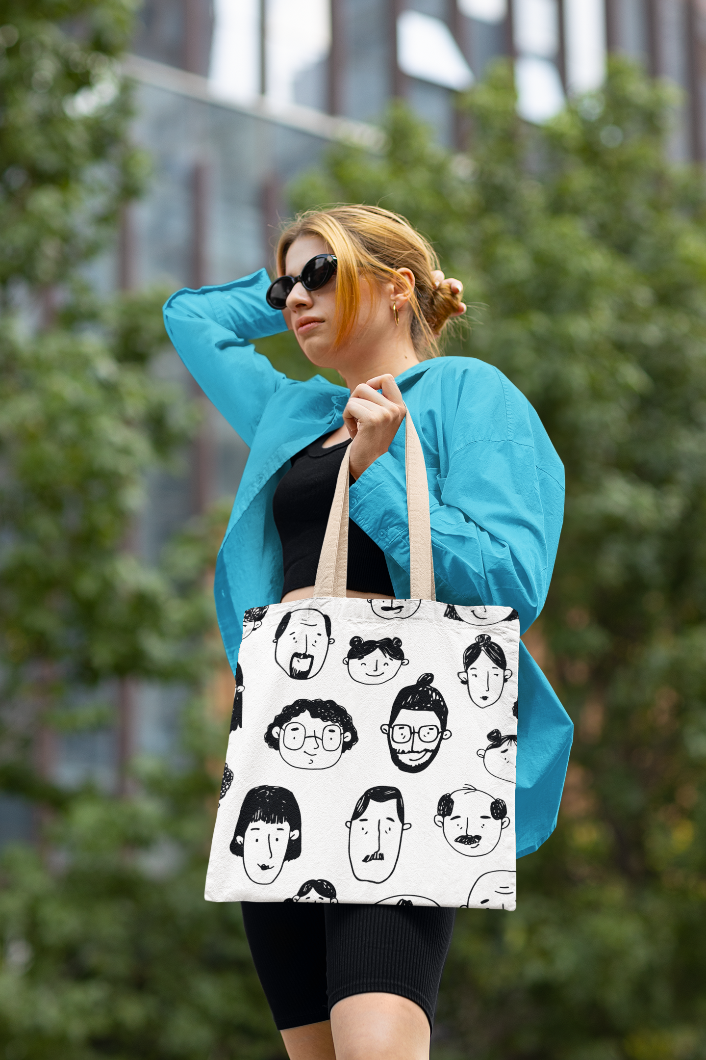 Faces_AOP_Tote_Bag with zipper