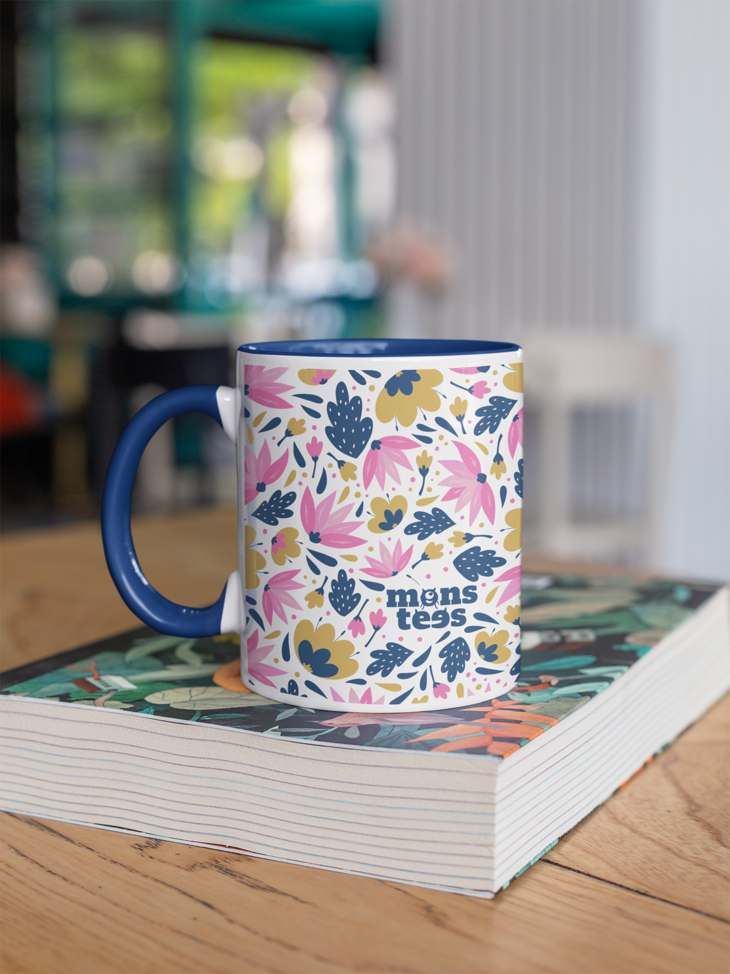 Yellow Pink Floral Mug