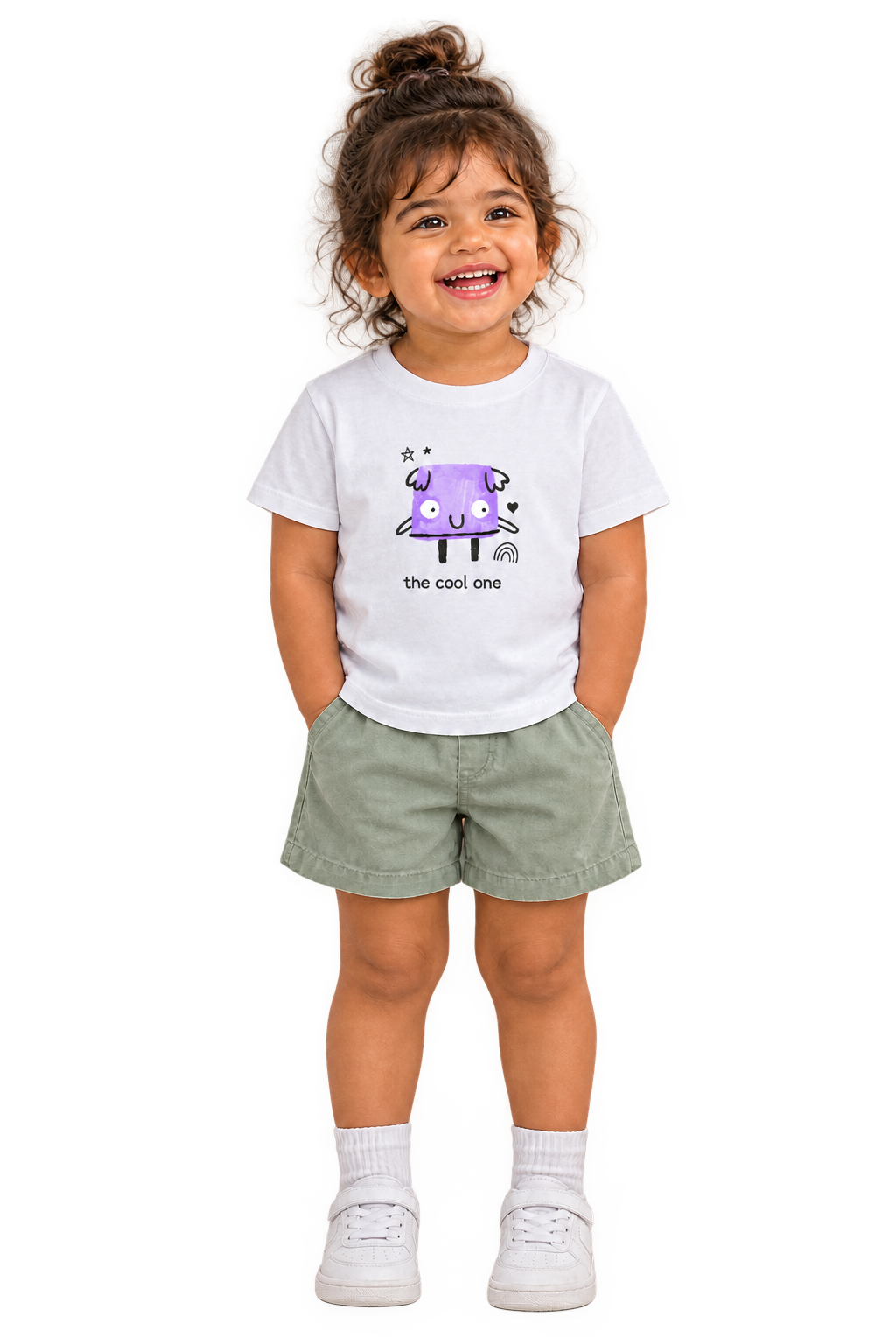 Anaya front in The cool one tee, no cap