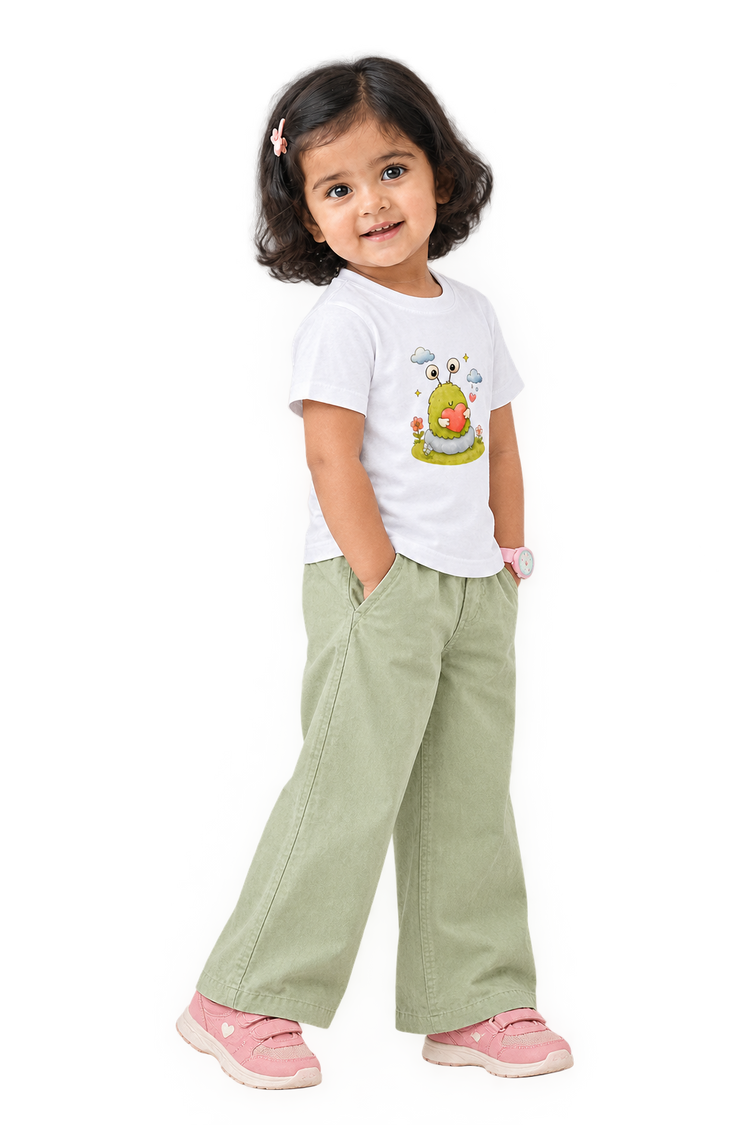 Anaya in the heart monster tee, three-quarter