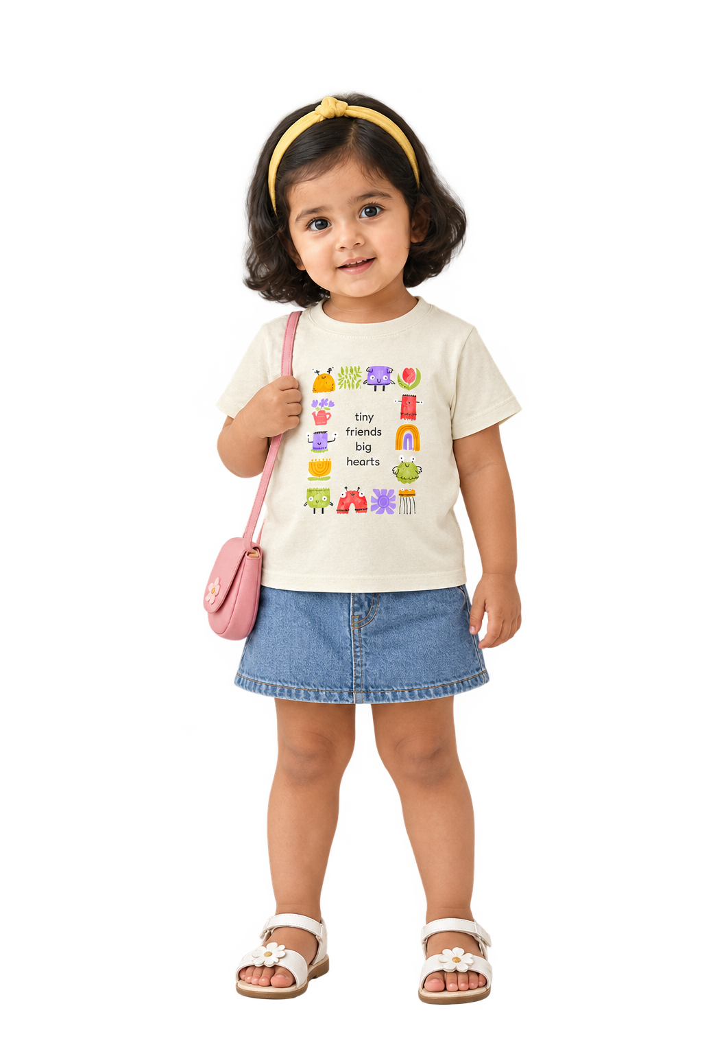 Anaya in the tiny friends tee, front