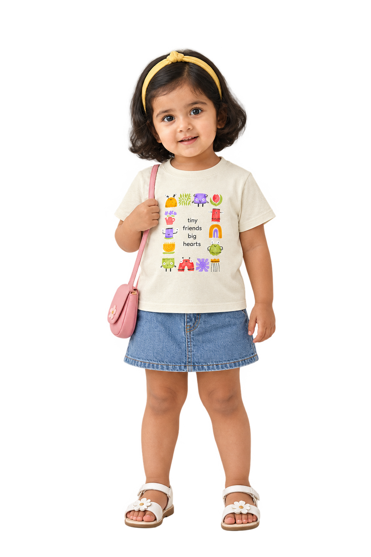 Anaya in the tiny friends tee, front