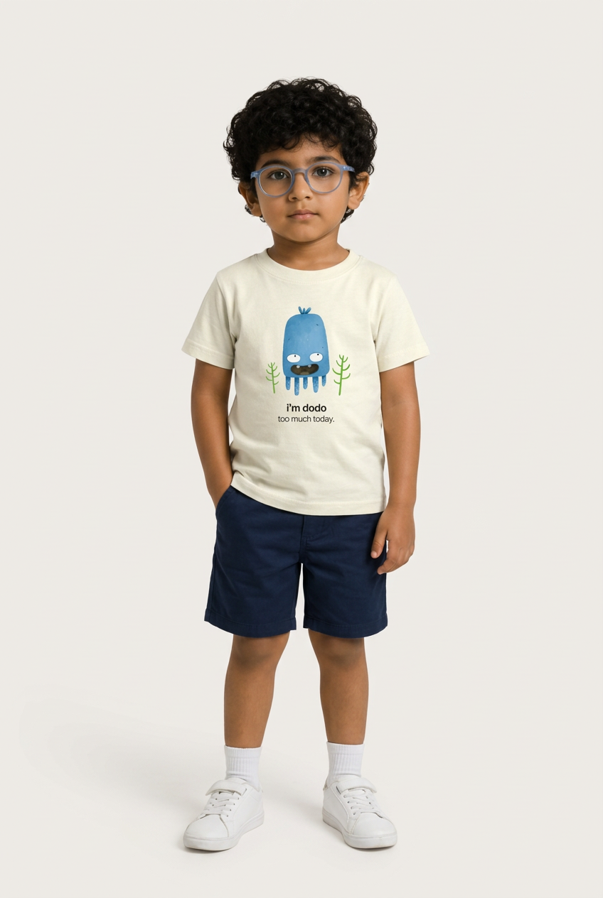Arav in Dodo tee, front view