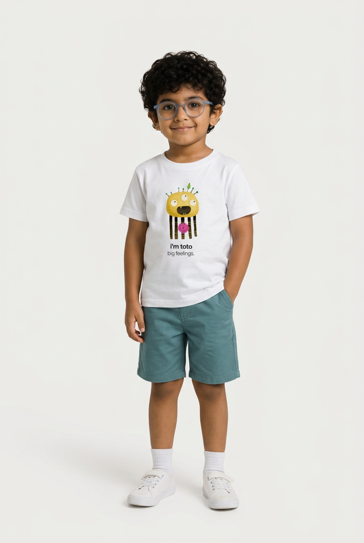 Arav in white Toto tee