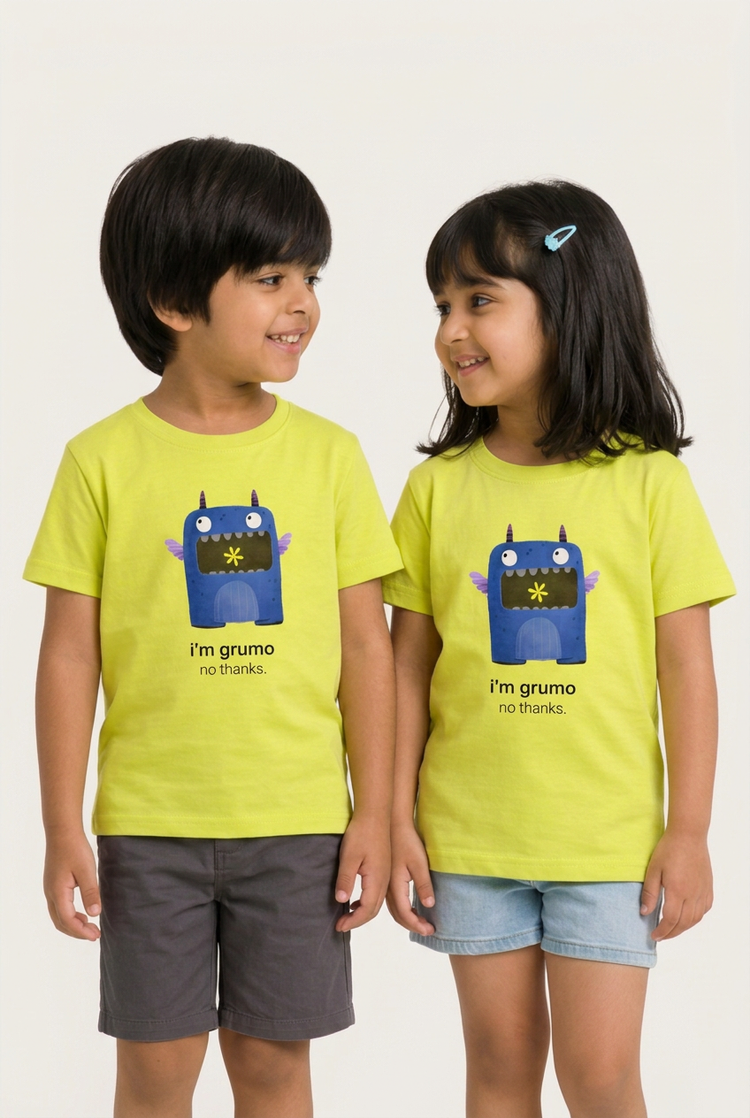 Closer together shot of Vir and Tara in Grumo tees