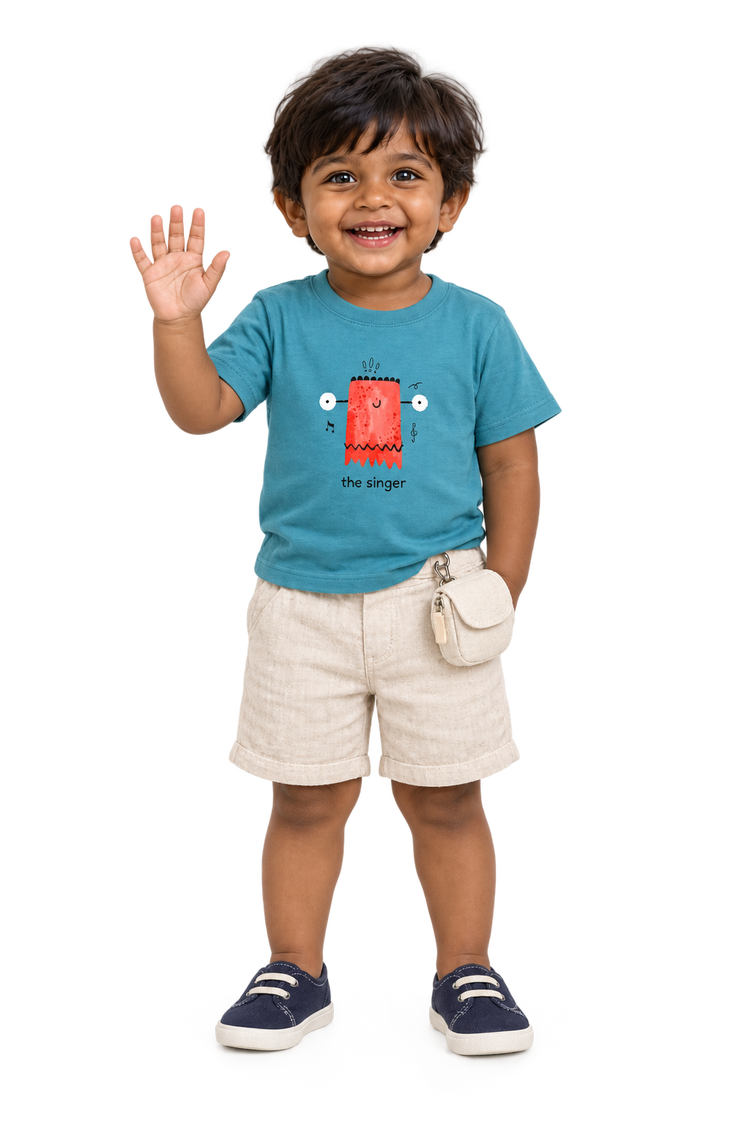 Dev waving, The singer teal