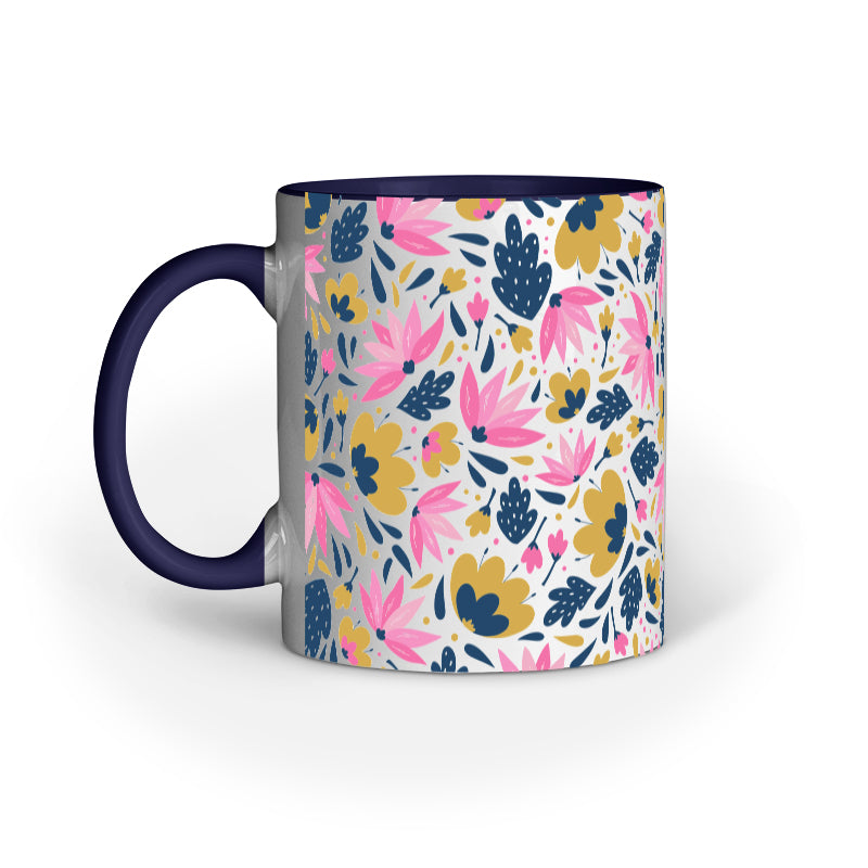 Yellow Pink Floral Mug