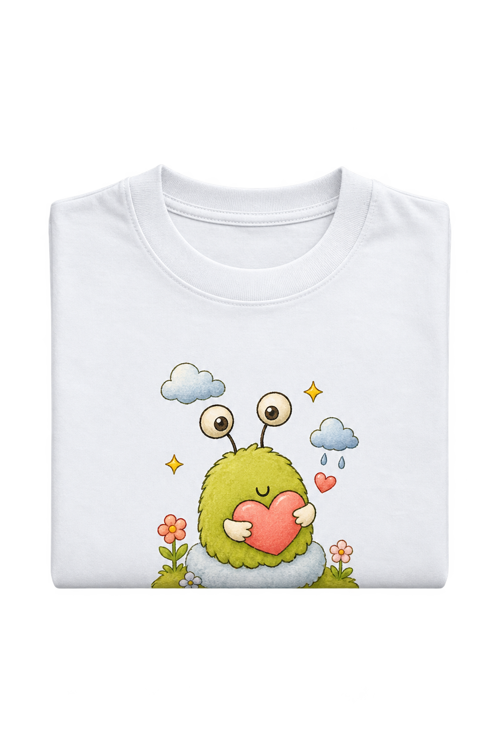 Heart monster tee, folded