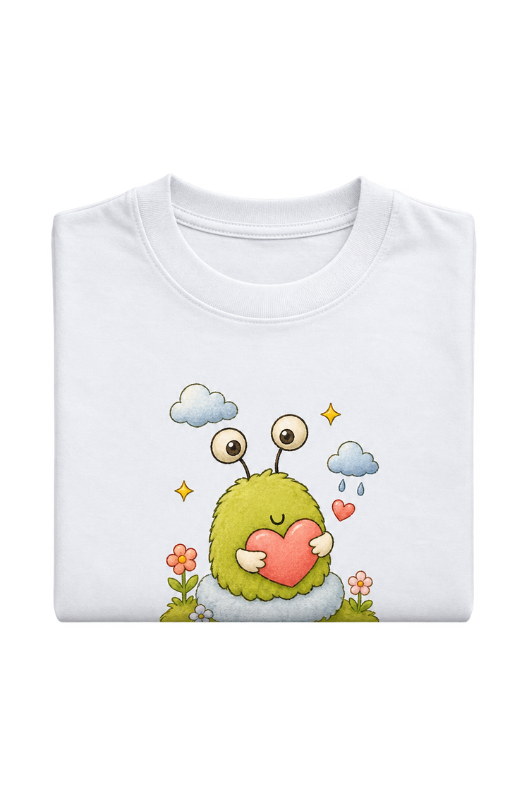 Heart monster tee, folded