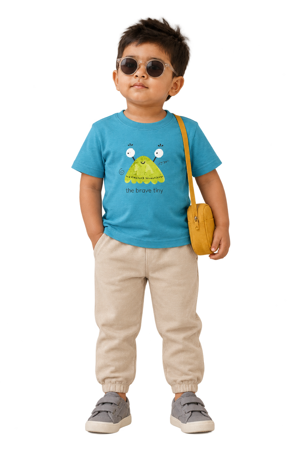 Kabir in the brave tiny tee, front