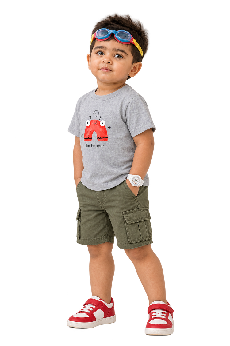 Kabir in the hopper tee, three-quarter