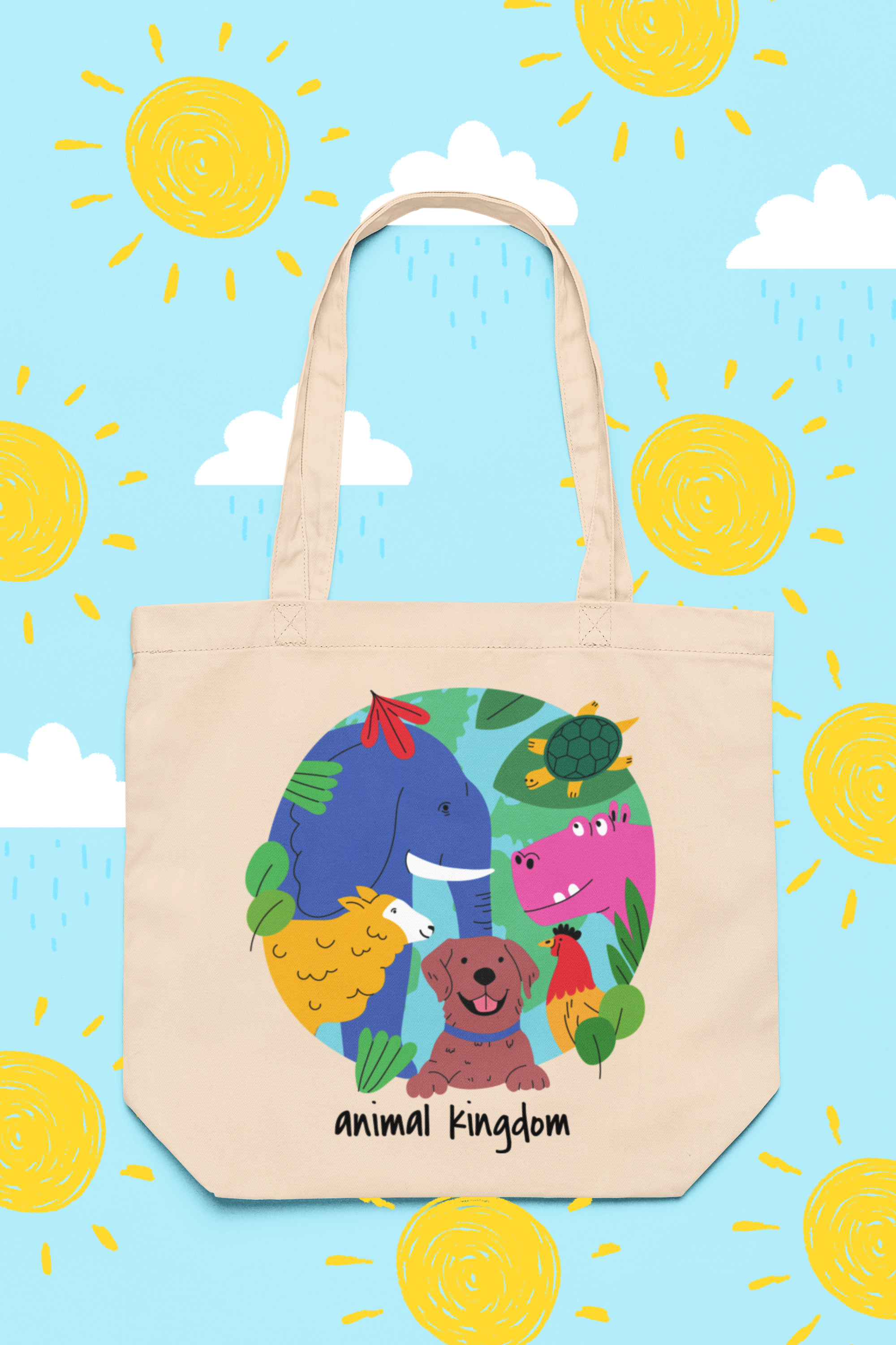 Animal_Kingdom_Tote_Bag with zipper