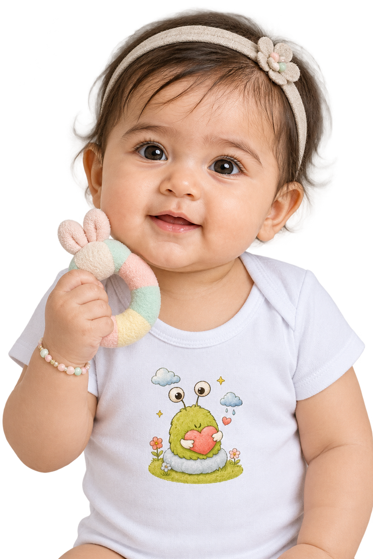 Riya heart, close crop with teether