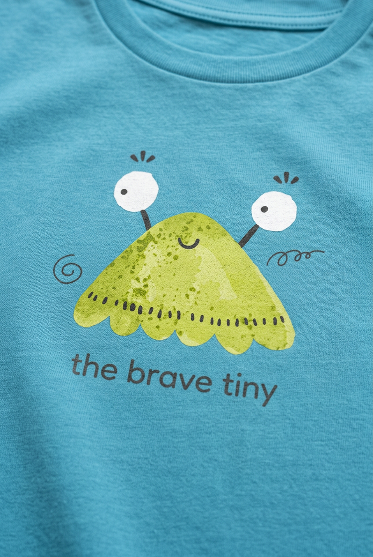 The brave tiny tee, design close-up