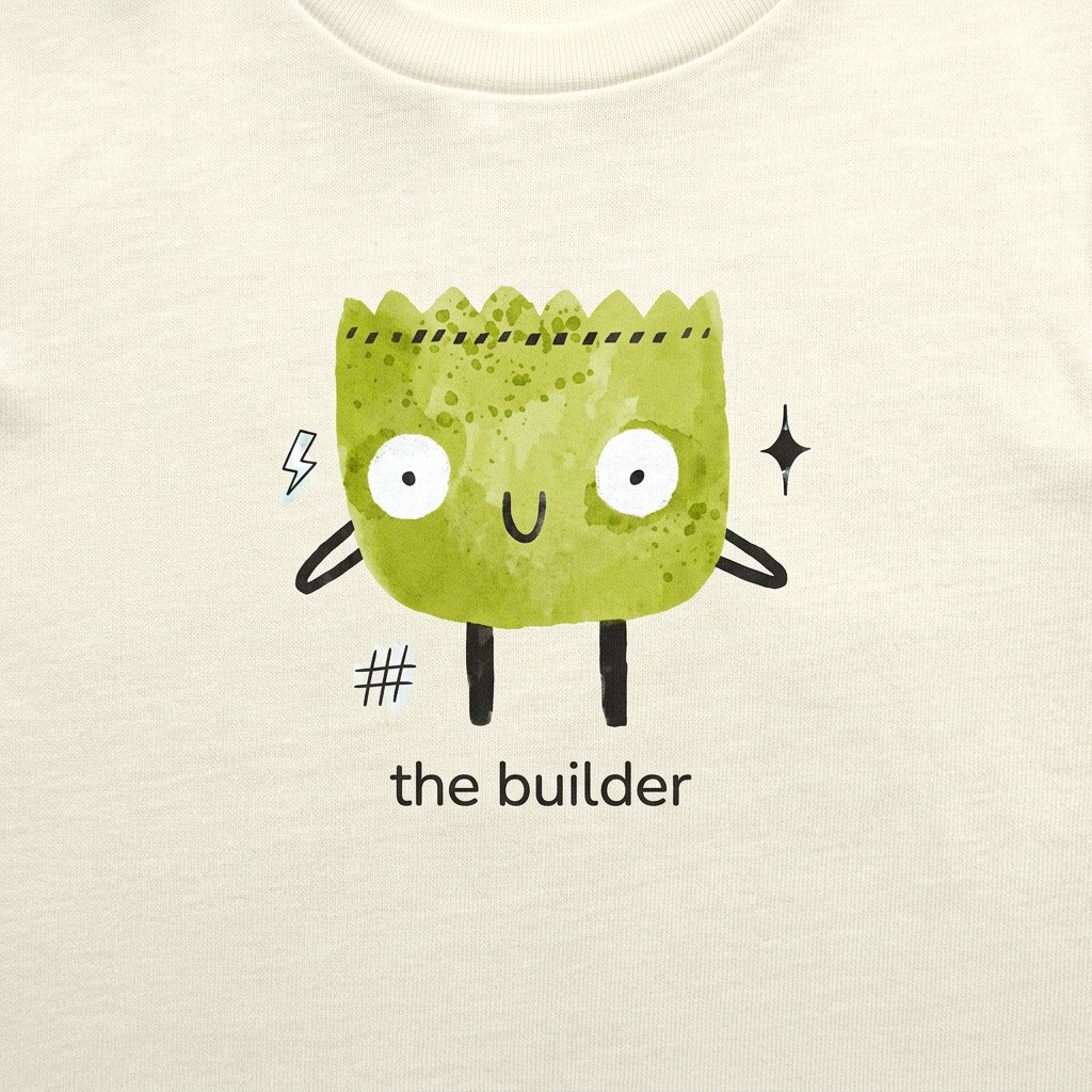 The builder print close-up