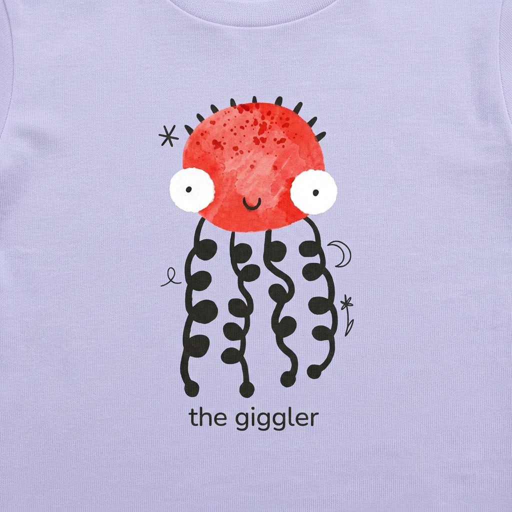 The giggler print close-up