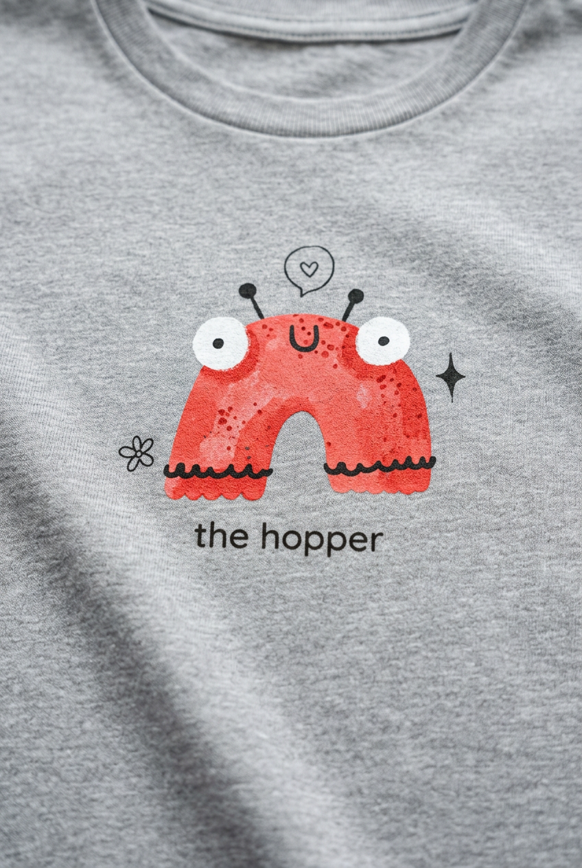 The hopper tee, design close-up